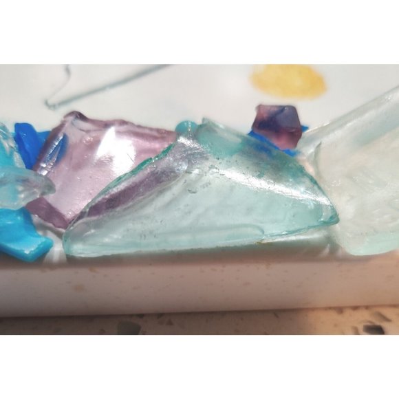 Handmade Shells & Sea Glass Framed Art Decor & Drawing Fishing Trip Theme Signed - Picture 8 of 16